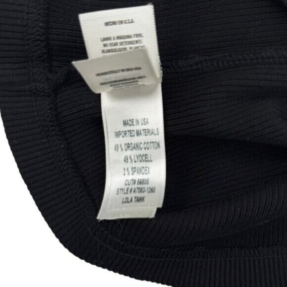 Agolde Lola Gathered Front Ruched Bodice Ribbed Tank In Black Small - Picture 8 of 8